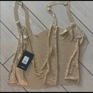 Fashionova gold metal top
